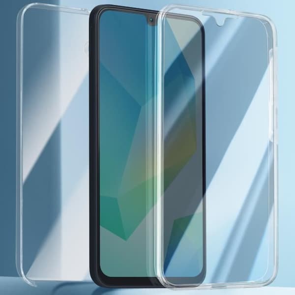 Heltäckande skal för Samsung A16 med upphöjd kameralins, transparent