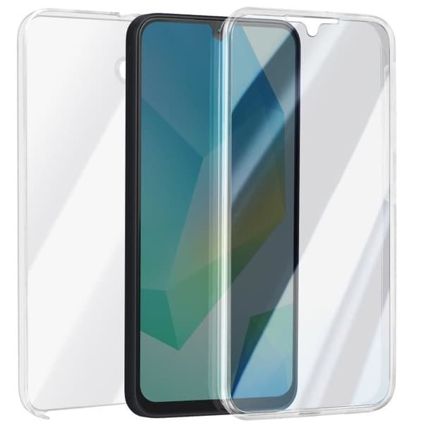 Heltäckande skal för Samsung A16 med upphöjd kameralins, transparent