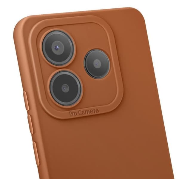 Fodral för Xiaomi Redmi Note 14 5G Silikon Mjuk Kamera Block Skyddad Brun