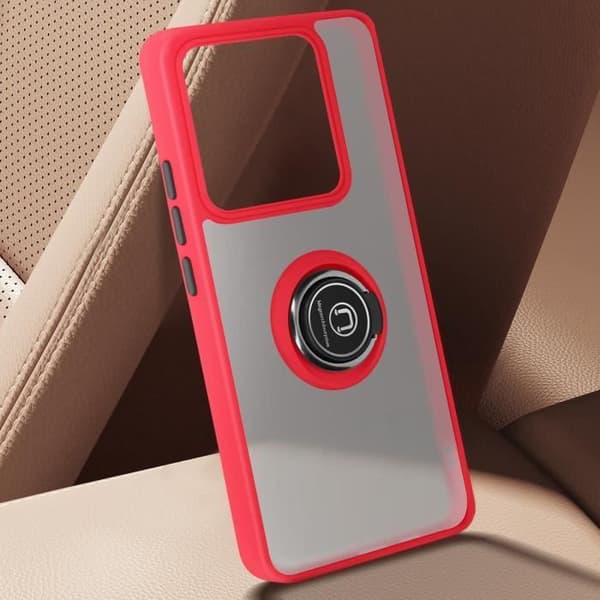 Coque för Xiaomi 14T Pro Metallring Video Stöd Röd