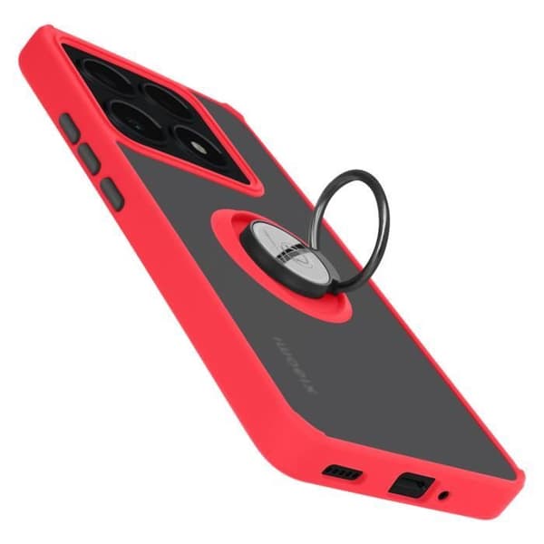 Coque för Xiaomi 14T Pro Metallring Video Stöd Röd