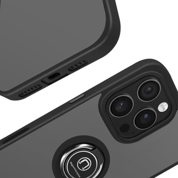 iPhone 16 Pro Max Fodral Metallring Video Stöd Svart