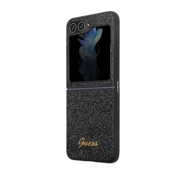 Skyddande skal för Samsung Galaxy Z Flip 5 med glitter Guess svart