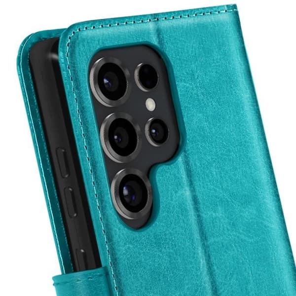 Étui för Samsung Galaxy S25 Ultra Plånbok med Snodd Mayaxess Turkos