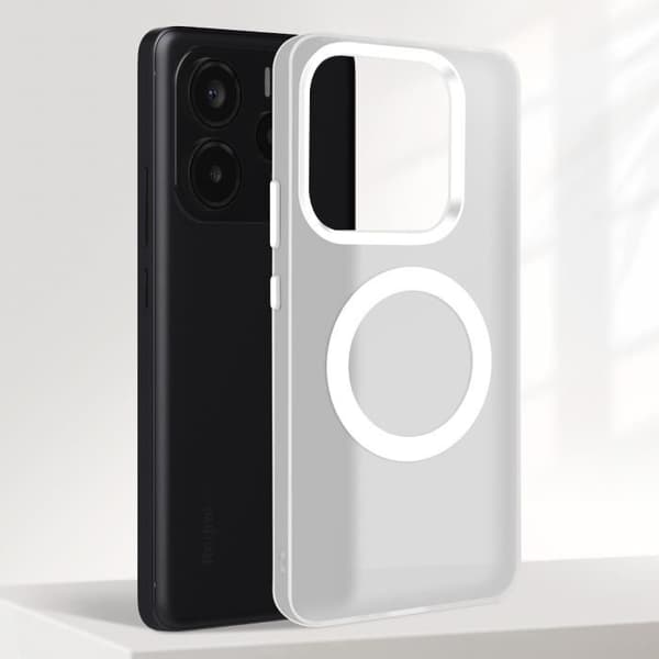 Coque för Xiaomi Redmi Note 14 5G MagSafe Stötsäker Militärkvalitet Vit