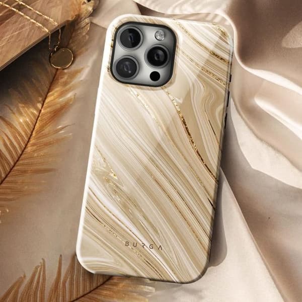 Coque för iPhone 15 Pro Full Glam Stöttålig Skräddarsydd Burga Guld