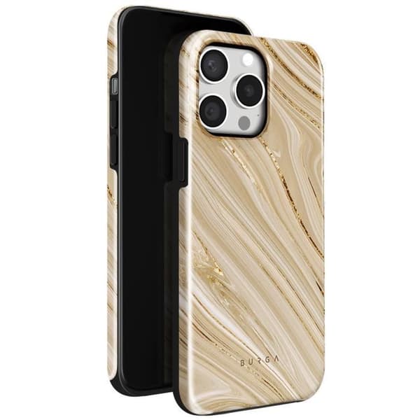 Coque för iPhone 15 Pro Full Glam Stöttålig Skräddarsydd Burga Guld