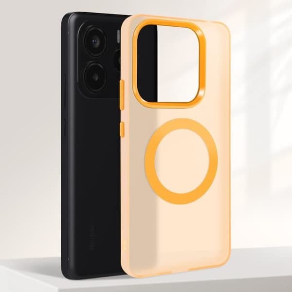 Coque för Xiaomi Redmi Note 14 5G MagSafe Stötsäker Militärkvalitet Orange