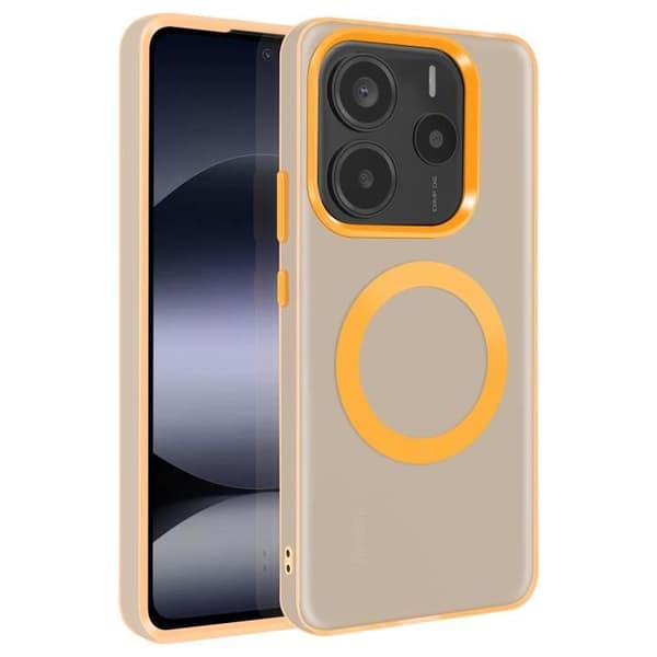 Coque för Xiaomi Redmi Note 14 5G MagSafe Stötsäker Militärkvalitet Orange