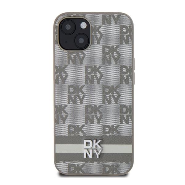 Elegant iPhone 13-fodral med rut- och randmönster DKNY Beige