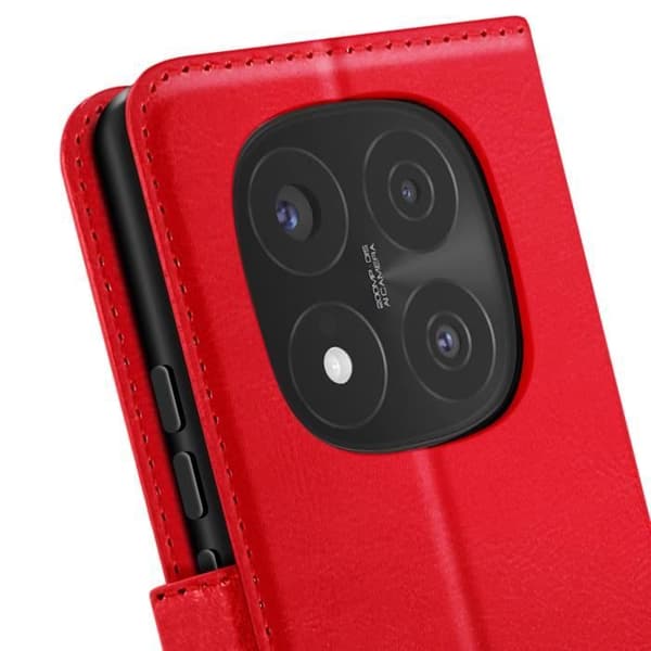 Étui för Redmi Note 14 Pro och 14 Pro Plus Plånbok med Rem Mayaxess Röd