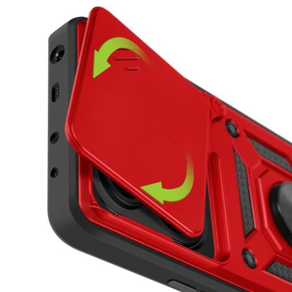 Coque för Redmi Note 14 5G Med Stöd Ring och Kameraskydd Mayaxess Röd