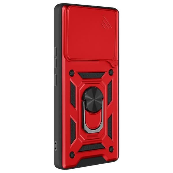 Coque för Redmi Note 14 5G Med Stöd Ring och Kameraskydd Mayaxess Röd