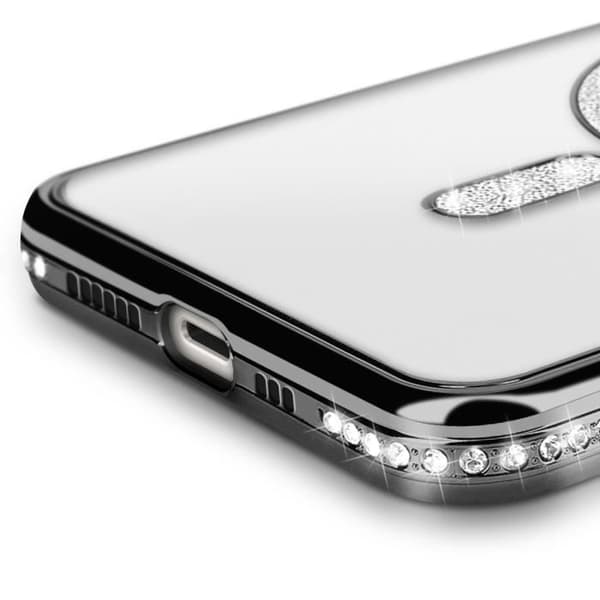 Coque Diamant för iPhone 14 Pro MagSafe Kontur Strass Svart