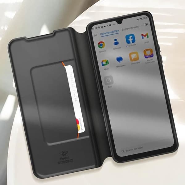 Etui för Xiaomi Redmi 14C Klappkort med Rem Made for Xiaomi Svart
