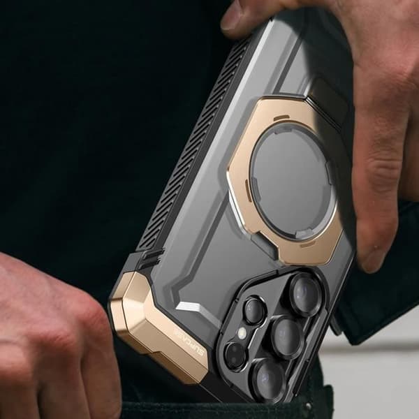 Coque för Samsung S25 Ultra Stötsäker Med MagSafe Ring Videostöd Supcase Guld
