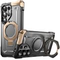 Miniatyrbild 1 av 4: Coque för Samsung S25 Ultra Stötsäker Med MagSafe Ring Videostöd Supcase Guld