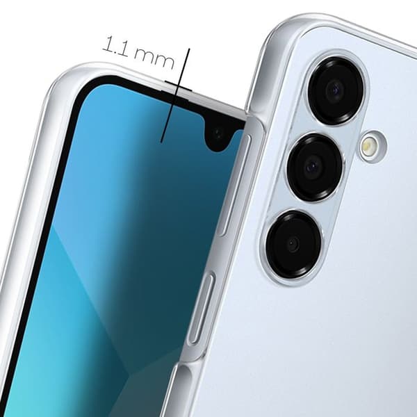 Klassisk skal för Samsung A16, hård, tunn, med skydd för kameran, genomskinlig.