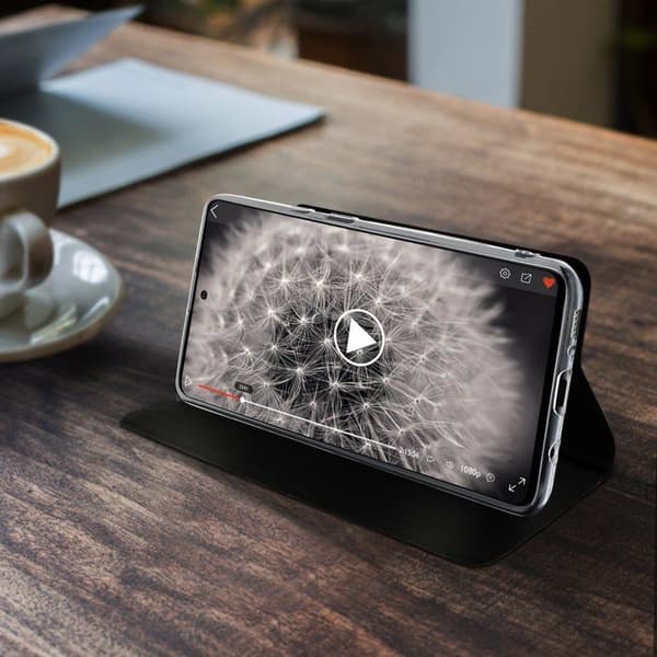 Housse Samsung Galaxy A51 Med kortfickor och videostöd Akashi Svart