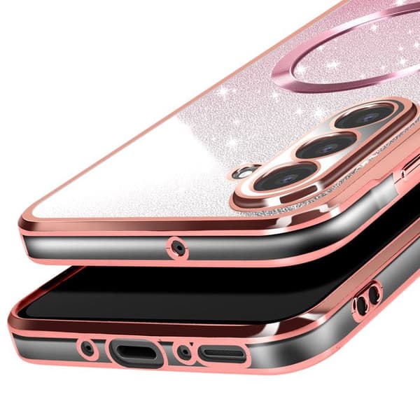 Coque MagSafe för Samsung Galaxy A26 Silikon Glittrig Roséguld