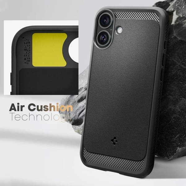 Coque MagSafe för iPhone 16 Stötsäker Förstärkta Hörn Spigen SGP Svart