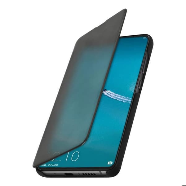 Etui för Huawei Mate 20 - Genomskinlig lock och videostativ - Svart - Avizar