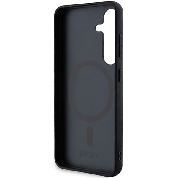 Samsung Galaxy S24 Plus-fodral - DKNY Lädermönster Metallogo MagSafe (DKHMS24MPSHRPSK) - Svart