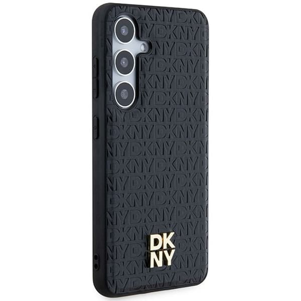Samsung Galaxy S24 Plus-fodral - DKNY Lädermönster Metallogo MagSafe (DKHMS24MPSHRPSK) - Svart