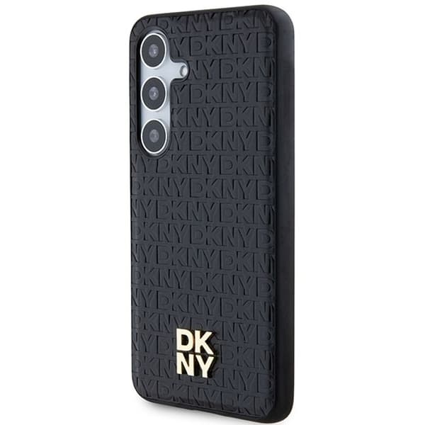 Samsung Galaxy S24 Plus-fodral - DKNY Lädermönster Metallogo MagSafe (DKHMS24MPSHRPSK) - Svart