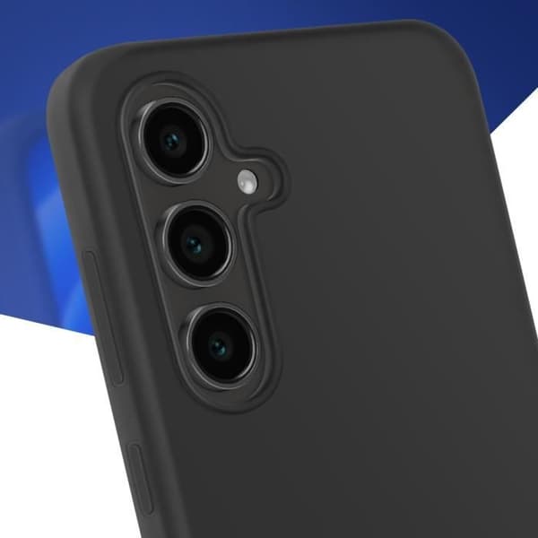 Siliconfodral för Samsung S24 FE Stötabsorberande med Mikrofiberinlägg 3mk Svart