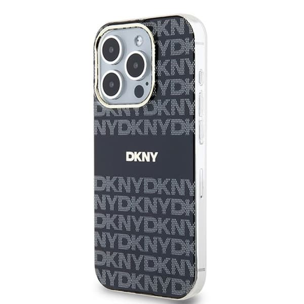 IPhone 15 Pro Max-fodral - DKNY IML IML Mono &amp; Stripe MagSafe (DKHMP15XHRHSEK) - Noir