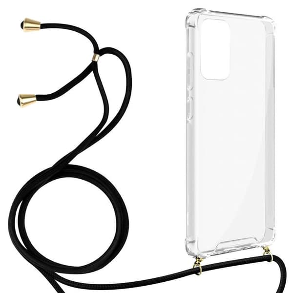 Coque Samsung Galaxy A32 Cordon Nylon Tressé Bandoulière Akashi Transparent