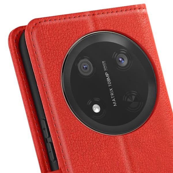 Etui för Honor Magic 7 Lite Fodral med Stöd och Videohållare Röd