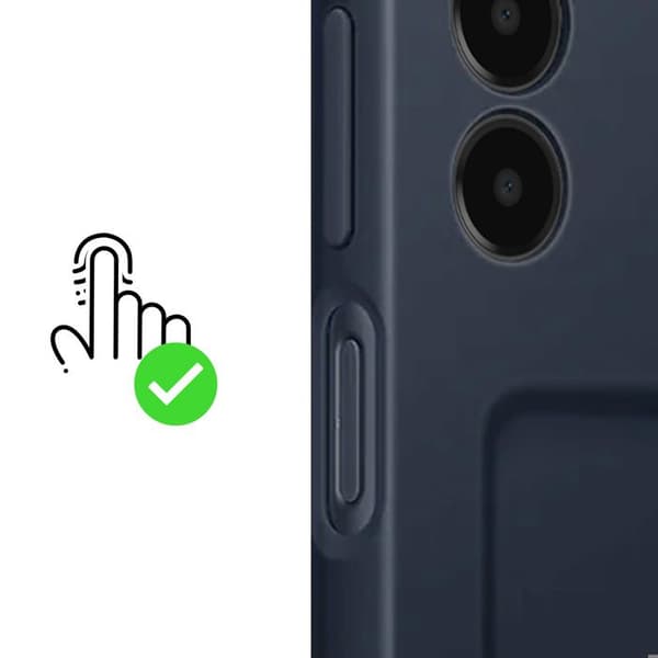 Original Samsung Galaxy A15 4G och 5G Fodral med kortfack Samsung Mörkblå