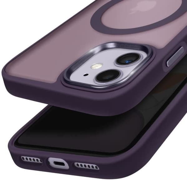 MagSafe skal för iPhone 11 Matt Frostad Baksida Lila Kant