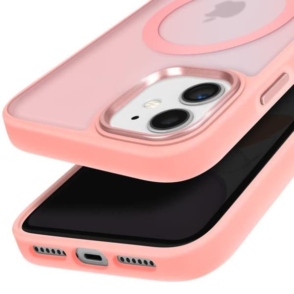 MagSafe-skal för iPhone 11 Matt Frostad Baksida Rosakontur