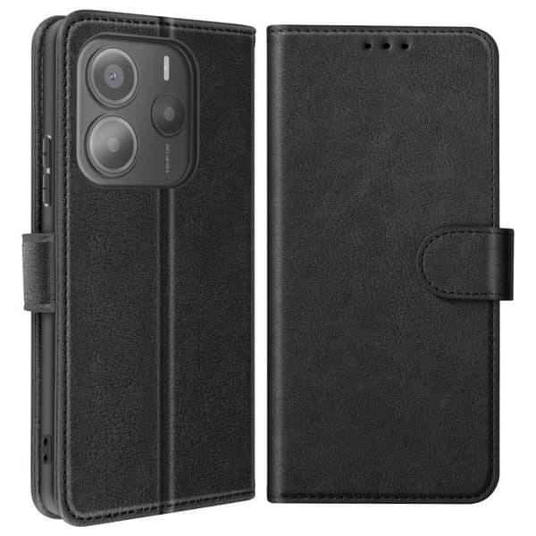 Fodral för Xiaomi Redmi Note 14 5G Klippplånbok och Videostöd Svart