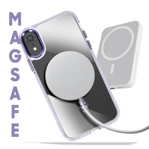 Coque MagSafe för iPhone XR Bakstycke Glas Lila