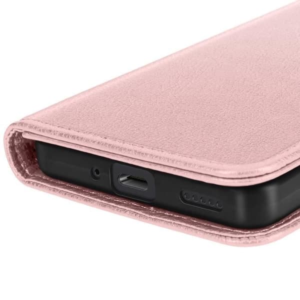 Étui för Xiaomi Redmi Note 14 4G Kläpp Plånbok och Videostöd Rosé Champagne