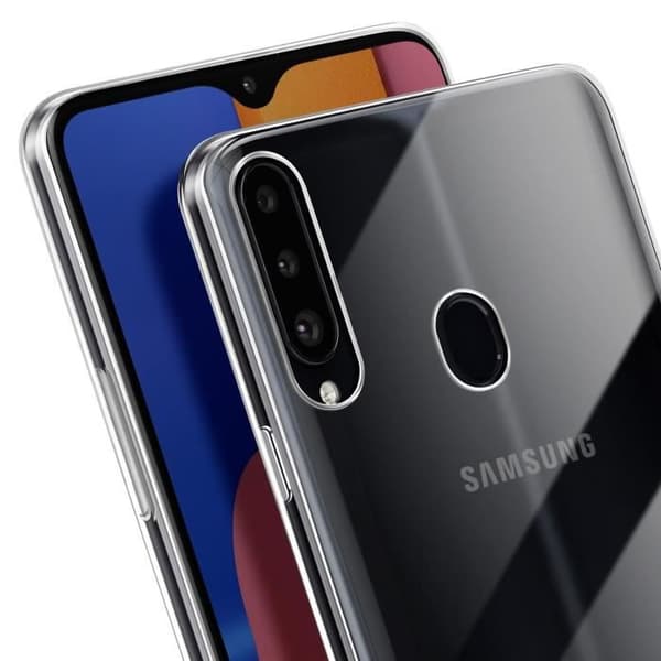 Siliconefodral för Samsung Galaxy A20s, tunt, lätt och transparent design