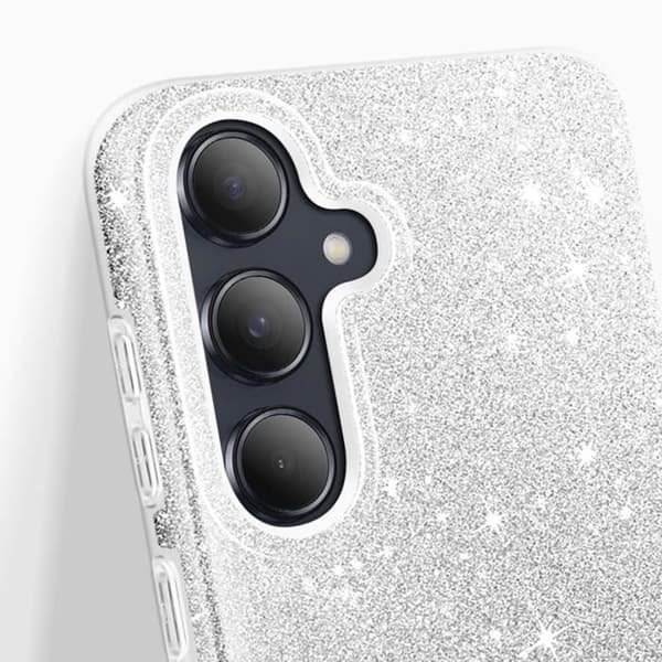 Coque Paillette för Samsung Galaxy A55 Silikon Ultrafin Silver