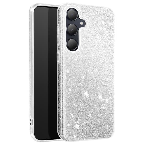 Coque Paillette för Samsung Galaxy A55 Silikon Ultrafin Silver