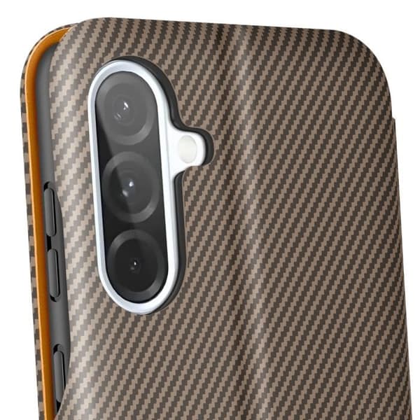 Kolfodral för Samsung Galaxy A36 med kortfack Anti-RFID Stöd Brun