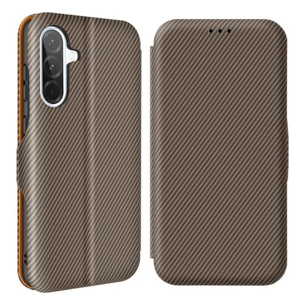 Kolfodral för Samsung Galaxy A36 med kortfack Anti-RFID Stöd Brun
