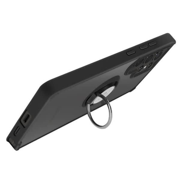 Coque för Samsung Galaxy S25 Ultra Metallring Stöd Video Svart