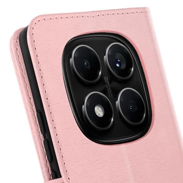 Etui för Redmi Note 14 Pro och 14 Pro Plus Plånbok och Stöd Rosé Champagne