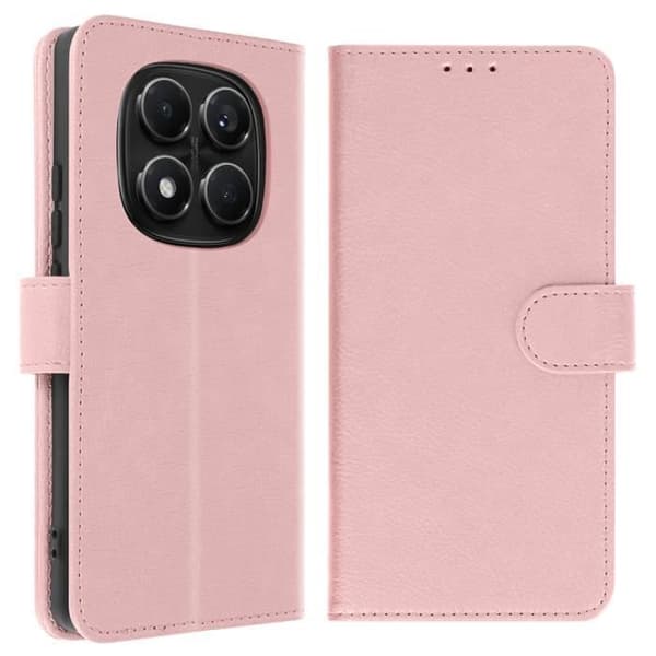 Etui för Redmi Note 14 Pro och 14 Pro Plus Plånbok och Stöd Rosé Champagne