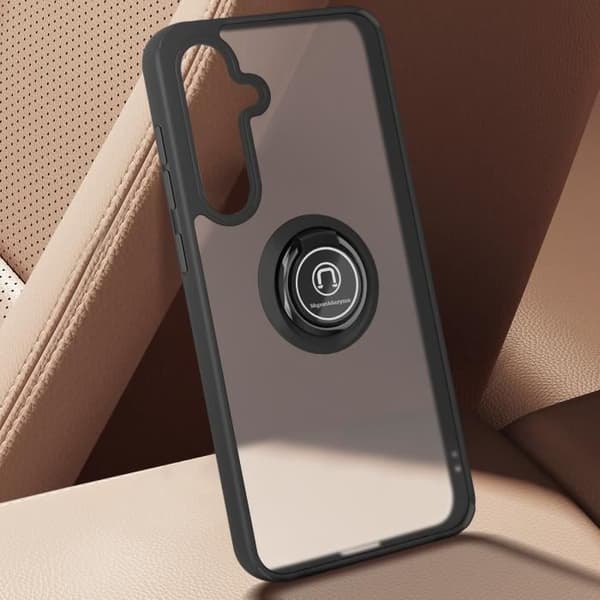 Coque för Samsung Galaxy S24 FE Metallring Videostöd Svart