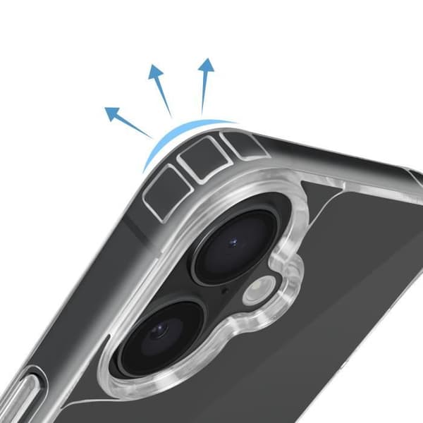 Silicone Stötsäker Fodral för iPhone 16 Plus med Transparent Flätad Snodd