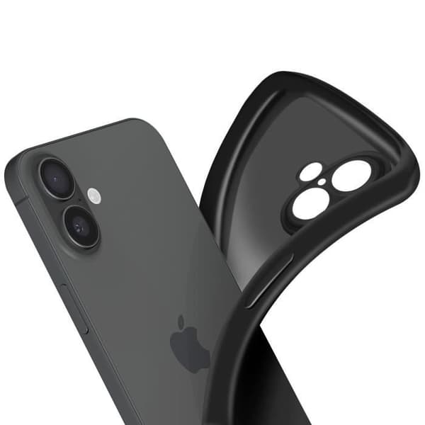 Silikonfölja för iPhone 16 Plus, Tun design, Lätt, Svart